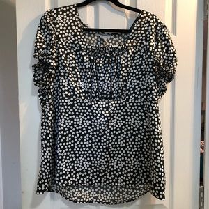 Polka dot, empire waist top. GUC size 18